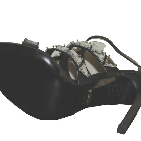 NIB Gucci Crystal Triple-Band High-Heel Sandals - Picture 6 of 7